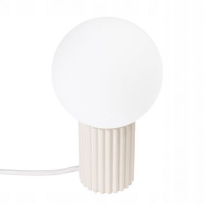 Lampa biurkowa HALO beżowa stojąca z kulistym kloszem do biura gabinetu SOLLUX (SL.1721)