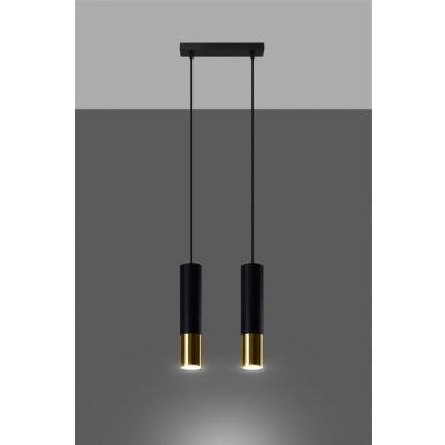 Sollux lampa wisząca Loopez 2 2xGU10 czarno/złota SL.0953 (SL.0953)