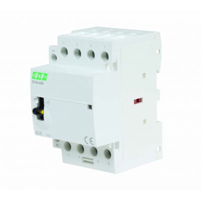 Stycznik modułowy ze sterowaniem ręcznym montaż na szynie 40A styki 4Z ST40-40-M F&F (ST40-40-M)
