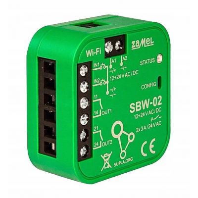 Sterownik do Bramy Furtki WiFi SUPLA 2-kanałowy 2-wejścia SPL10000019 ZAMEL (SPL10000019-WUN)