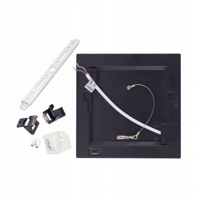 Czarna kwadratowa lampa sufitowa NT/PT z czujnikiem LED OLGIERD 18W (04556)