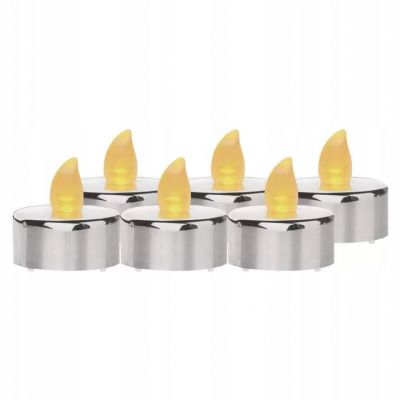 Świeczki tealight srebrne 6x CR2032 vintage kpl. 6 szt. EMOS (DCCV12)