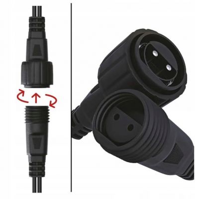 Lampki choinkowe Standard zestaw zasilacz + 100LED 10m zimna biel IP44 timer EMOS (D1AC01)