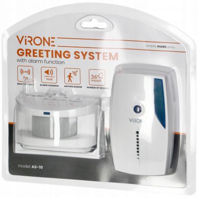 Czujnik ruchu z sygnalizacją i z alarmem 36 dźwięków powitalnych 5 metrów bateryjny AS-10 ORNO (AS-10)