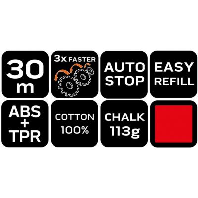 Sznurek traserski 3:1, obudowa plastikowa + kreda czerwona NEO TOOLS (49-951)