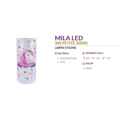 Lampka LED nocna dziecięca jednorożec różowa MILA PETIT 03886 IDEUS (03886)