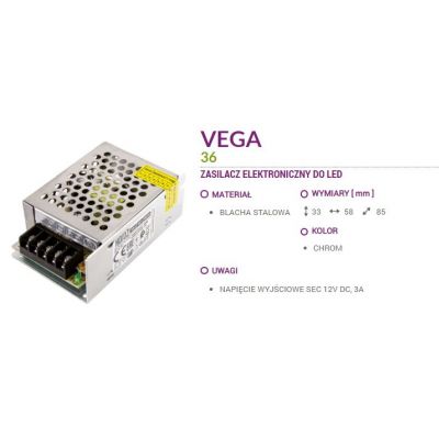  VEGA 36 zasilacz elektroniczny do LED 03082 IDEUS (03082)