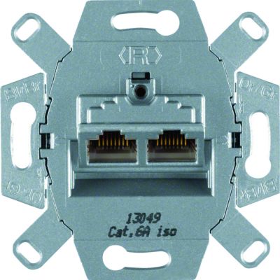 one.platform Gniazdo komputerowe UAE podwójna (RJ45) ekran. kat.6a iso (mechanizm) WDF410862 HAGER Berker 4587 (WDF410862)