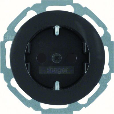 R.classic Gniazdo SCHUKO czarny WLS1200BG HAGER Berker 47552045 (WLS1200BG)