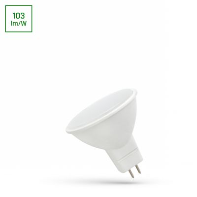 Żarówka LED MR16 12V 4W SMD ciepła biel Z MLECZNĄ  SZYBKĄ WOJ+12789 SPECTRUM (WOJ+12789)