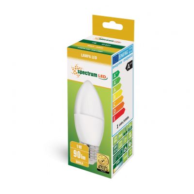 Żarówka LED świeczka E27 230V 1W barwa neutralna SPECTRUM (WOJ+14455)