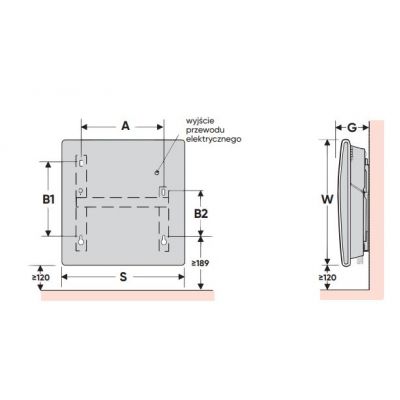 Grzejnik elektryczny Atlantic F120 500W wiszący ścienny 002470 ATLANTIC (002470)