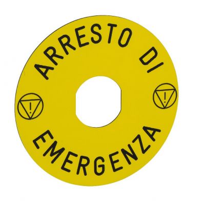 Harmony XB4 Etykieta oznaczeniemfi90 do przycisku awaryjnego zatrzymania ARRESTO DE EMERGENCA/logo ISO13850 ZBY8630 SCHNEIDER (ZBY8630)