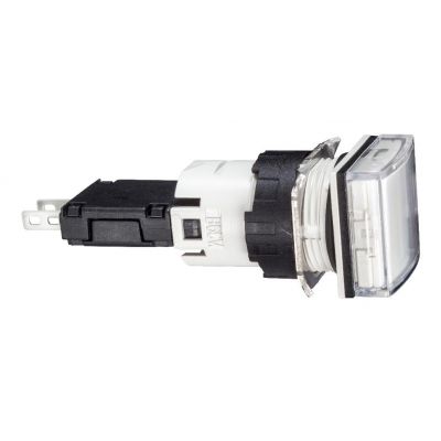 Harmony XB6 Kompletny wskaźnik świetlny Biały LED Kwadratowy 12-24V AC/DC 16 mm Plastikowy XB6CV1BB SCHNEIDER (XB6CV1BB)