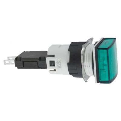 Harmony XB6 Kompletny wskaźnik świetlny Zielony LED Kwadratowy 12-24V AC/DC 16 mm Plastikowy XB6CV3BB SCHNEIDER (XB6CV3BB)