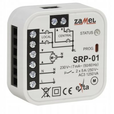 Sterownik rolet przewodowy dopuszkowy SRP-01 5A AC-3 230V ZAMEL (EXT10000126)