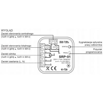 Sterownik rolet przewodowy dopuszkowy SRP-01 5A AC-3 230V ZAMEL (EXT10000126)