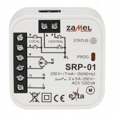 Sterownik rolet przewodowy dopuszkowy SRP-01 5A AC-3 230V ZAMEL (EXT10000126)