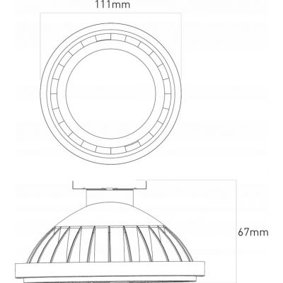 Żarówka LED A-G AR111 G53 12V DC 12,5W neutralna biel 120st czarna GTV (LD-AR111NW13W120-10)