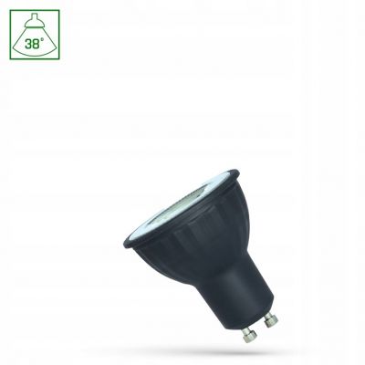 Żarówka LED GU10 230V 4W SMD kąt 38st ciepła biała WW z soczewką czarna (WOJ+14687)