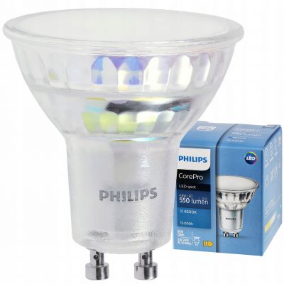 Żarówka LED 4,9W 550lm 6500K barwa zimna LEDspot 550lm GU10 865 120st. PHILIPS (929002981402)