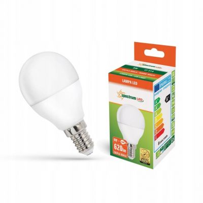 Żarówka LED KULKA E14 230V 8W ciepła biel  WOJ+14215 Spectrum Led (WOJ+14215)