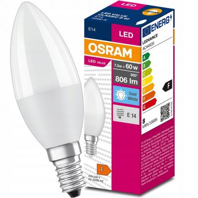 Żarówka LED ŚWIECZKA E14 7W 60W B35 4000K OSRAM (4058075311886)