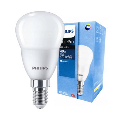 Żarówka LED 5-40W E14 840 4000K barwa neutralna P45 929002970002 PHILIPS (929002970002)