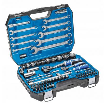 Komplet kluczy nasadowych zestaw 85 el. HOEGERT HT1R425 1/4' + 1/2' + płaskie (HT1R425)