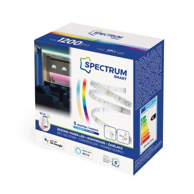 ZESTAW PASEK TAŚMA LED 17W/5m RGBW+CCT+DIM (5m rolka) w silikonie+kontroler+zasilacz Wi-Fi Spectrum SMART (WOJ+14493)
