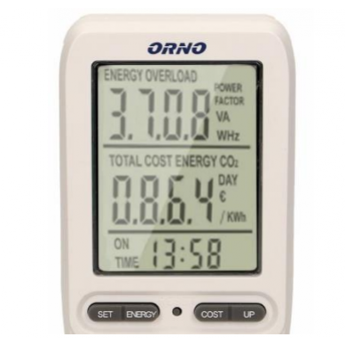 Watomierz, kalkulator energii z wyświetlaczem LCD OR-WAT-435 ORNO (OR-WAT-435)