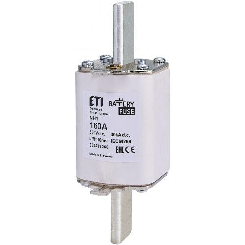 Wkładka topikowa NH do ochrony akumulatorów, magazynów energii DC NH1 gBat 160A 550V DC 004723265 ETI - 004723265_photo.jpg