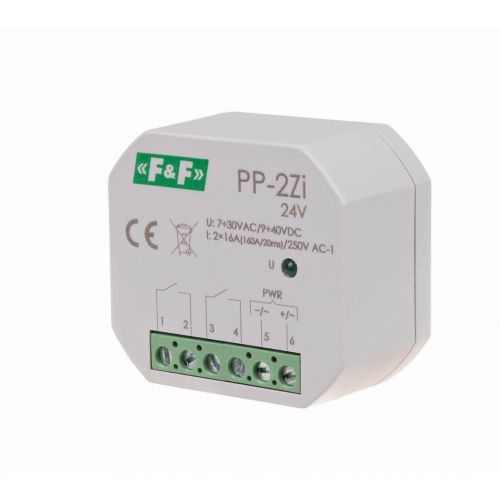 F&F Przekaźnik elektromagnetyczny 2Z 16A montaż podtynkowy,U=7-30VAC/9-40VDC;2Z 16A (160A/20ms) PP-2Z-LED-24V - 0aeb313fbb2faf9280d997edef8b6a4513b4492f.jpg