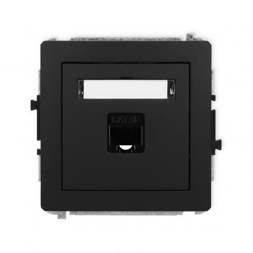 KARLIK DECO Mechanizm gniazda komputerowego pojedynczego 1xRJ45, kat. 5e, 8-stykowy czarny mat 12DGK-1 - 12dgk_1.jpg