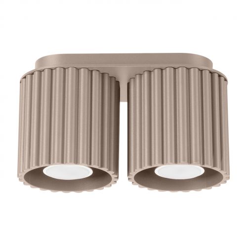 Plafon podwójny ryflowany AURA GU10 taupe SL.1815 SOLLUX  - 1815_1_k.jpg