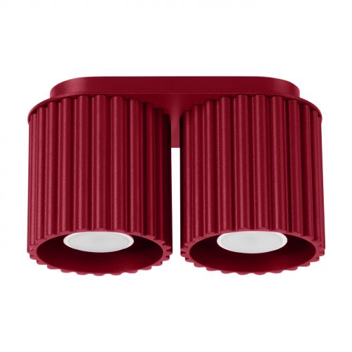 Plafon podwójny ryflowany AURA GU10 burgundowy SL.1820 SOLLUX  - 1820_1_k.jpg