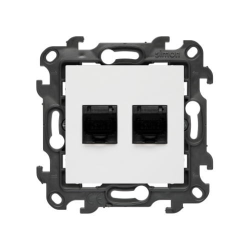 Simon 24 Gniazdo komputerowe podwójne RJ45 kat. 6 biały N62.01/11 - 18792_n62_01_11.png