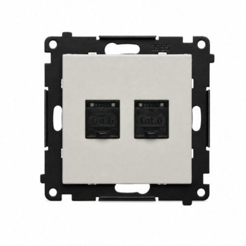 Simon 55 Gniazdo komputerowe podwójne RJ45 kat. 6 z przesłoną przeciwkurzową kaszmirowy T62.01/142 - 19484_t62_01_142.png