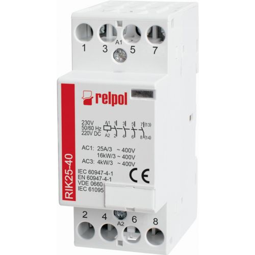RELPOL Stycznik instalacyjny 4P 4Z 24V, 230V AC/DC  RIK25-40-230 2608213 - 23801b86d28452a63b4a0b925aef52f6b708d6fc.jpg