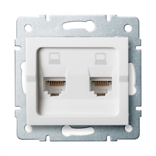 LOGI Gniazdo komputerowe podwójne niezależne (2x RJ45Cat 6 Jack) Biały 021420002 25111 KANLUX - 25111.jpg