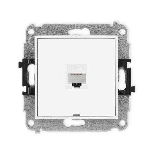 KARLIK ICON Gniazdo pojedyncze komputerowe 1xRJ45, kat. 6, 8-stykowy, bez pola opisowego biały mat 25IGKBO-3 - 277185e3bf81064eec04d87d297709fe561acd3e.jpg