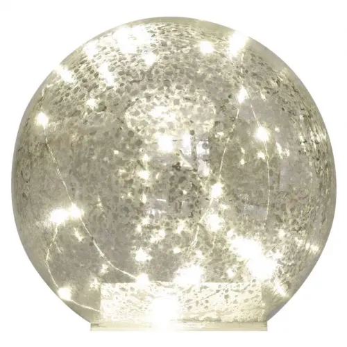 Ozdoba świąteczna kula szklana 20 LED 15 cm 3xAA złota ciepła biel IP20 timer EMOS - 3058566.webp