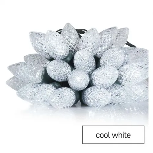 Lampki choinkowe LED szyszki 50 LED 9,8 m zimna biel zielony przewód 8 programów IP44 EMOS - 3060473.webp