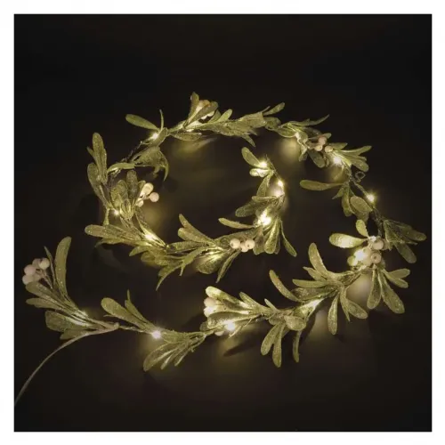 Girlanda świąteczna jemioła 25 LED 1,5 m 3xAA ciepła biel IP20 timer EMOS - 3067682.webp