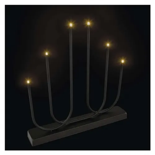 Świecznik świąteczny 6 LED 40 cm 2x AA metal ciepła biel IP20 timer EMOS - 3081428.webp