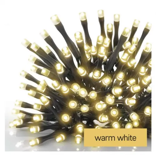 Lampki choinkowe Classic 40 LED 2,8m 3x AA ciepła biel czarny IP44 timer EMOS - 3092319.webp