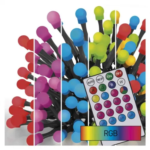 Lampki choinkowe kulki 96LED 64 programy pilot timer 10m IP44 EMOS - 3094076.webp