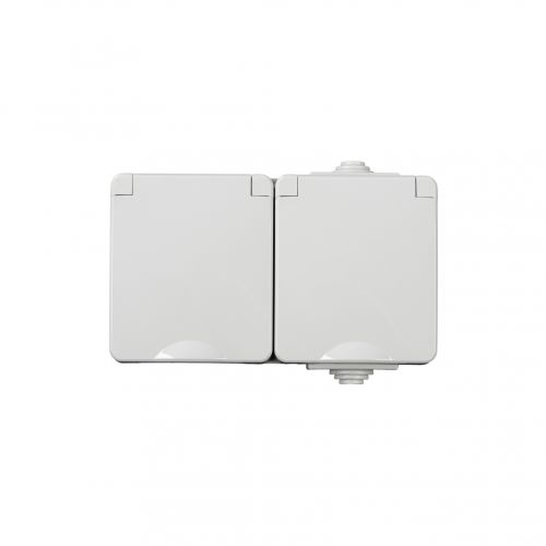 TEKNO IP65GR Gniazdo hermetyczne podwójne zasilające z ochroną styków IP65 biały KANLUX - 39224.jpg