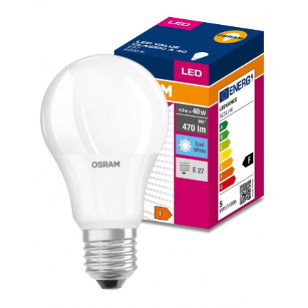 Żarówka LED E27 4,9/40W 470lm 200° 4000K neutralna biel VALUE OSRAM LEDVANCE - 4058075127081.png