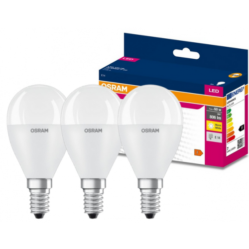 Żarówka LED /3szt./ Kulka E14 7W=60W 806lm 2700K ciepła biel OSRAM - 4058075476264.png